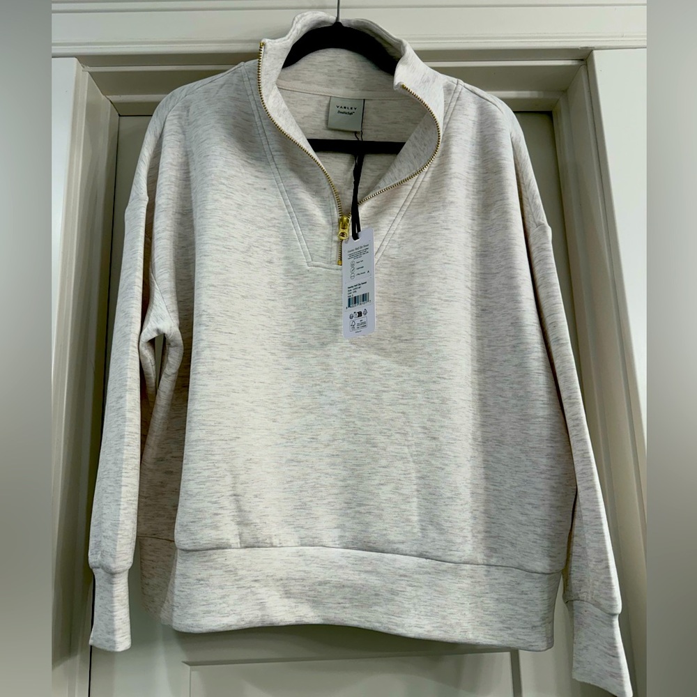 NWT Varley Hawley 1/4 zip size small Ivory Marl